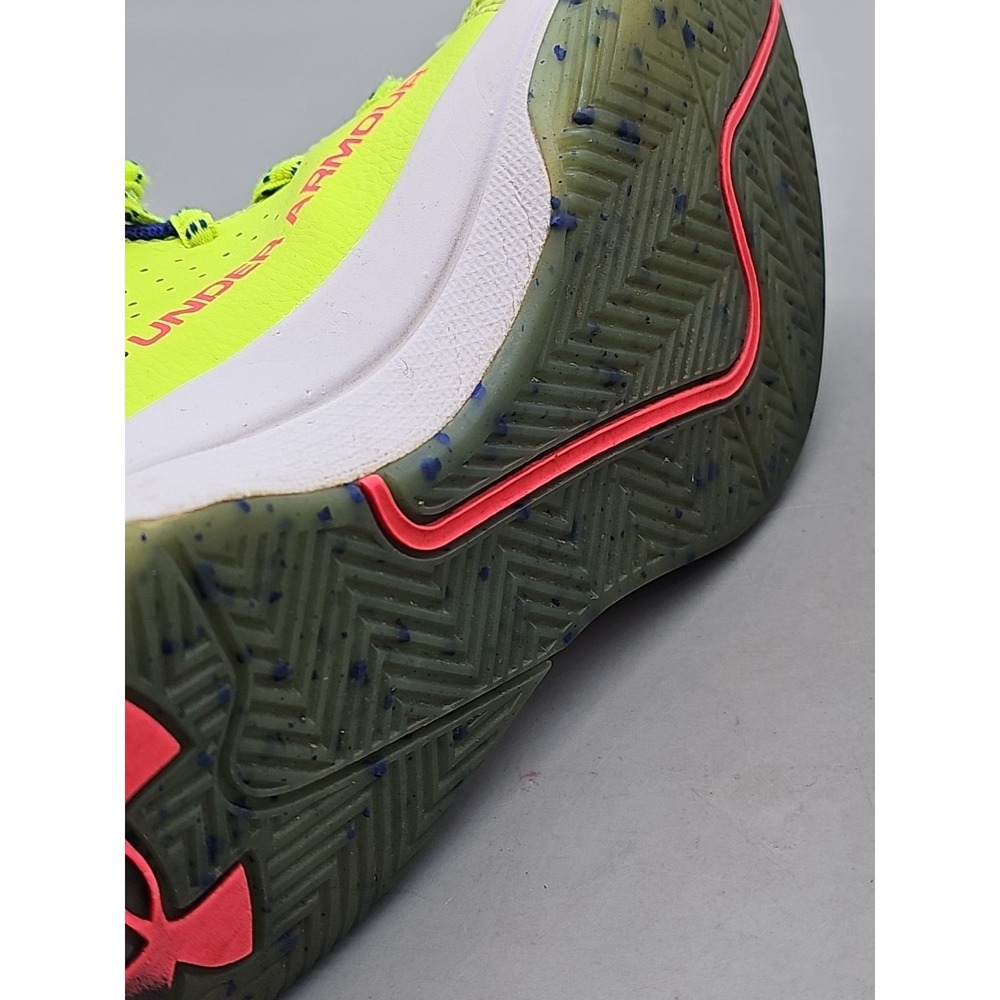 Under Armour Youth 6Y Jet Splash Basketball Shoes Yellow Blue Mesh Lace Up‎ Mid - Picture 8 of 8